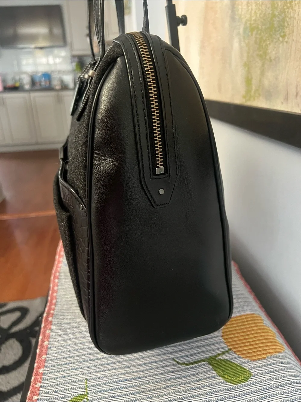 Coach 2014 Taylor Wool/Croc Bowler Satchel.